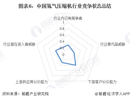 图表6：中国氢气压缩机行业竞争状态总结