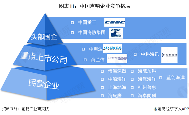 图表11：中国声呐企业竞争格局