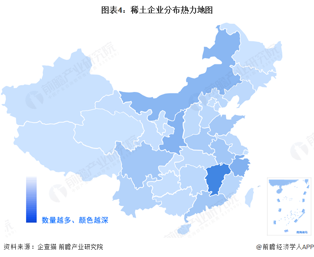 图表4：稀土企业分布热力地图