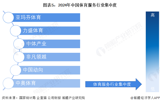 圖表5：2024年中國體育服務行業(yè)集中度
