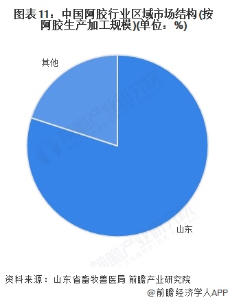 圖表11：中國阿膠行業(yè)區(qū)域市場結(jié)構(gòu)(按阿膠生產(chǎn)加工規(guī)模)(單位：%)