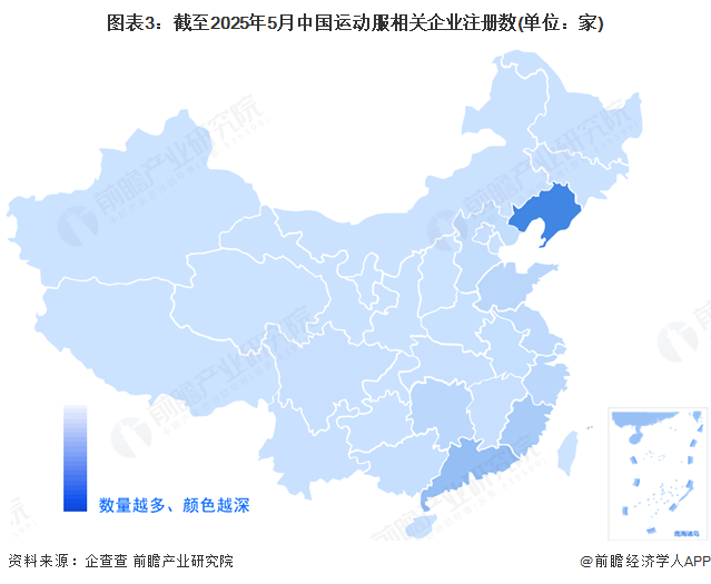 图表3：截至2025年5月中国运动服相关企业注册数(单位：家)