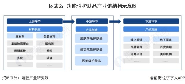 图表2：功能性护肤品产业链结构示意图