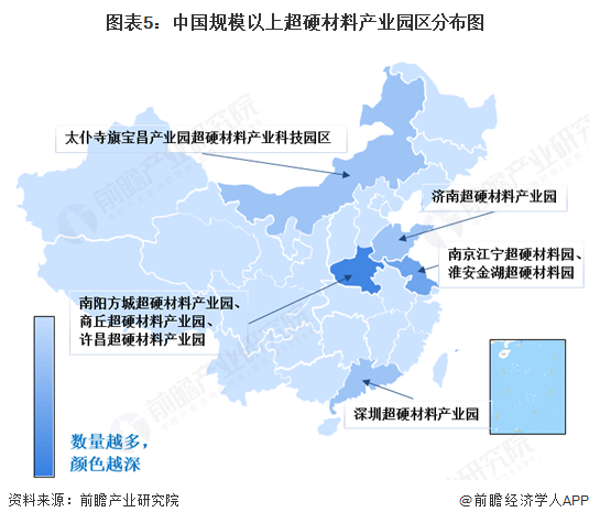 图表5：中国规模以上超硬材料产业园区分布图