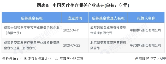 图表8：中国医疗美容相关产业基金(单位：亿元)