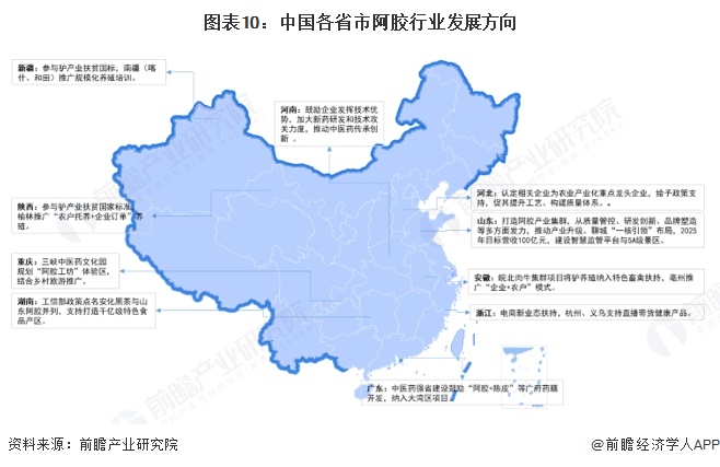 图表10：中国各省市阿胶行业发展方向