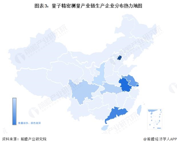 图表3:量子精密测量产业链生产企业分布热力地图