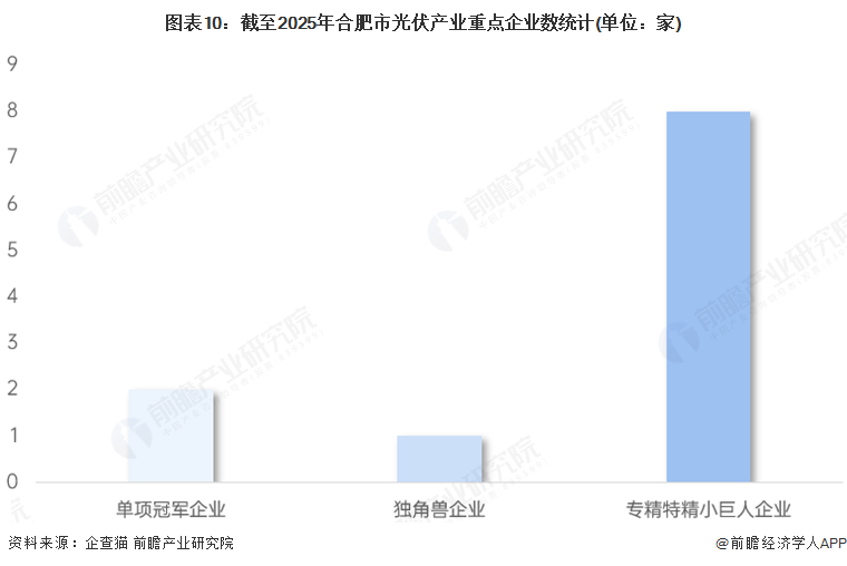 图表10：截至2025年合肥市光伏产业重点企业数统计(单位：家)