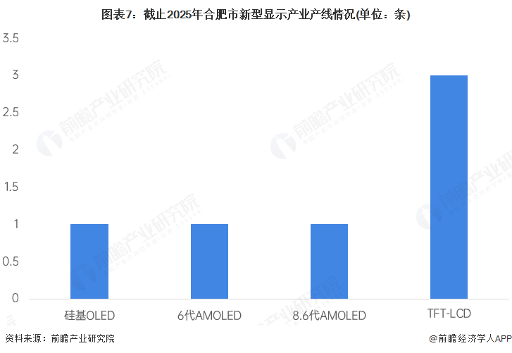 图表7：截止2025年合肥市新型显示产业产线情况(单位：条)
