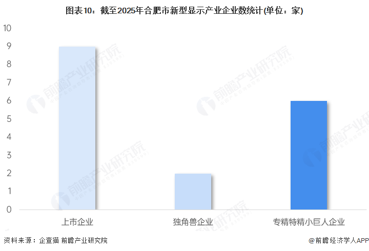 图表10：截至2025年合肥市新型显示产业企业数统计(单位：家)