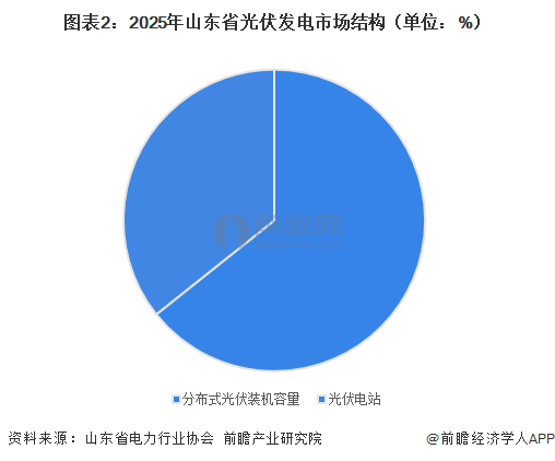 图表2：2025年山东省光伏发电市场结构（单位：%）