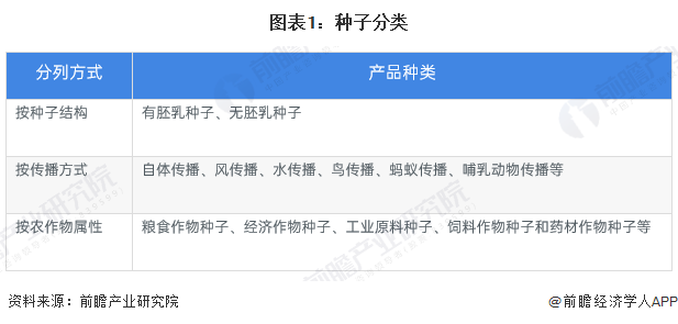 图表1：种子分类