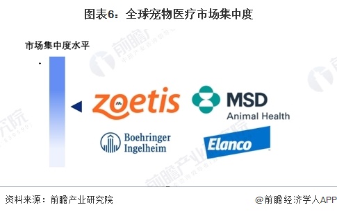 图表6：全球宠物医疗市场集中度