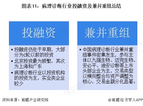 图表11：病理诊断行业投融资及兼并重组总结  