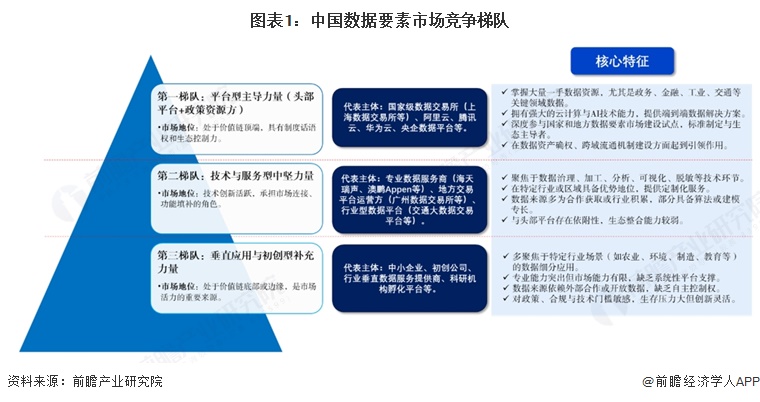 图表1：中国数据要素市场竞争梯队