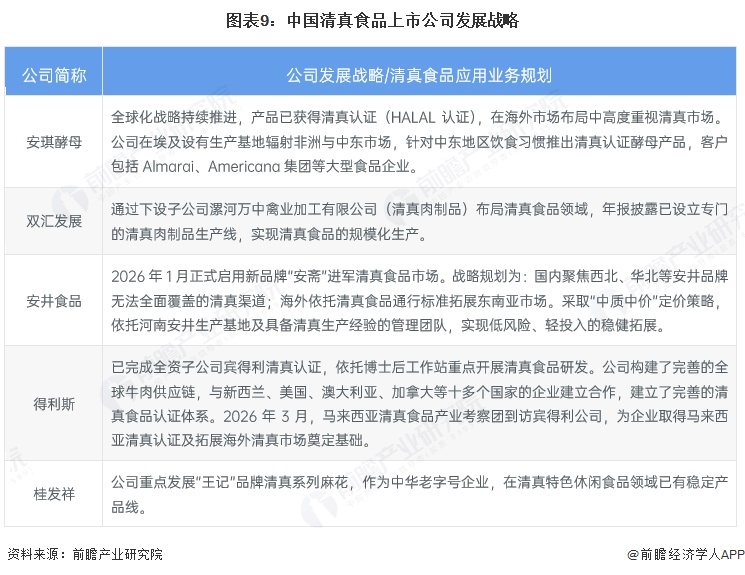 图表9:中国清真食品上市公司发展战略