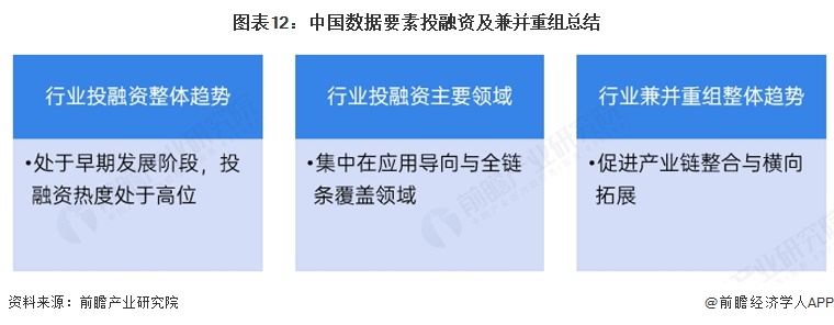 图表12：中国数据要素投融资及兼并重组总结