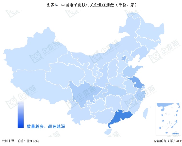 图表6:中国电子皮肤相关企业注册数(单位:家)