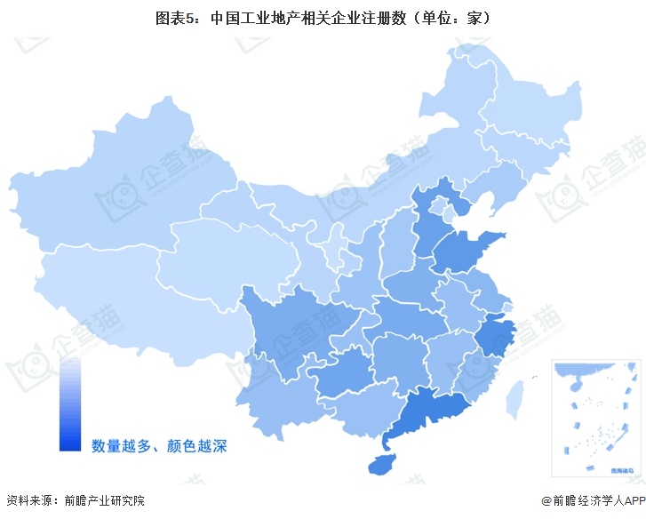 图表5：中国工业地产相关企业注册数（单位：家）