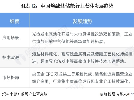 图表12：中国熔融盐储能行业整体发展趋势